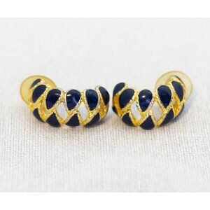 Vintage Blue Lobster Hoop Earrings - J1